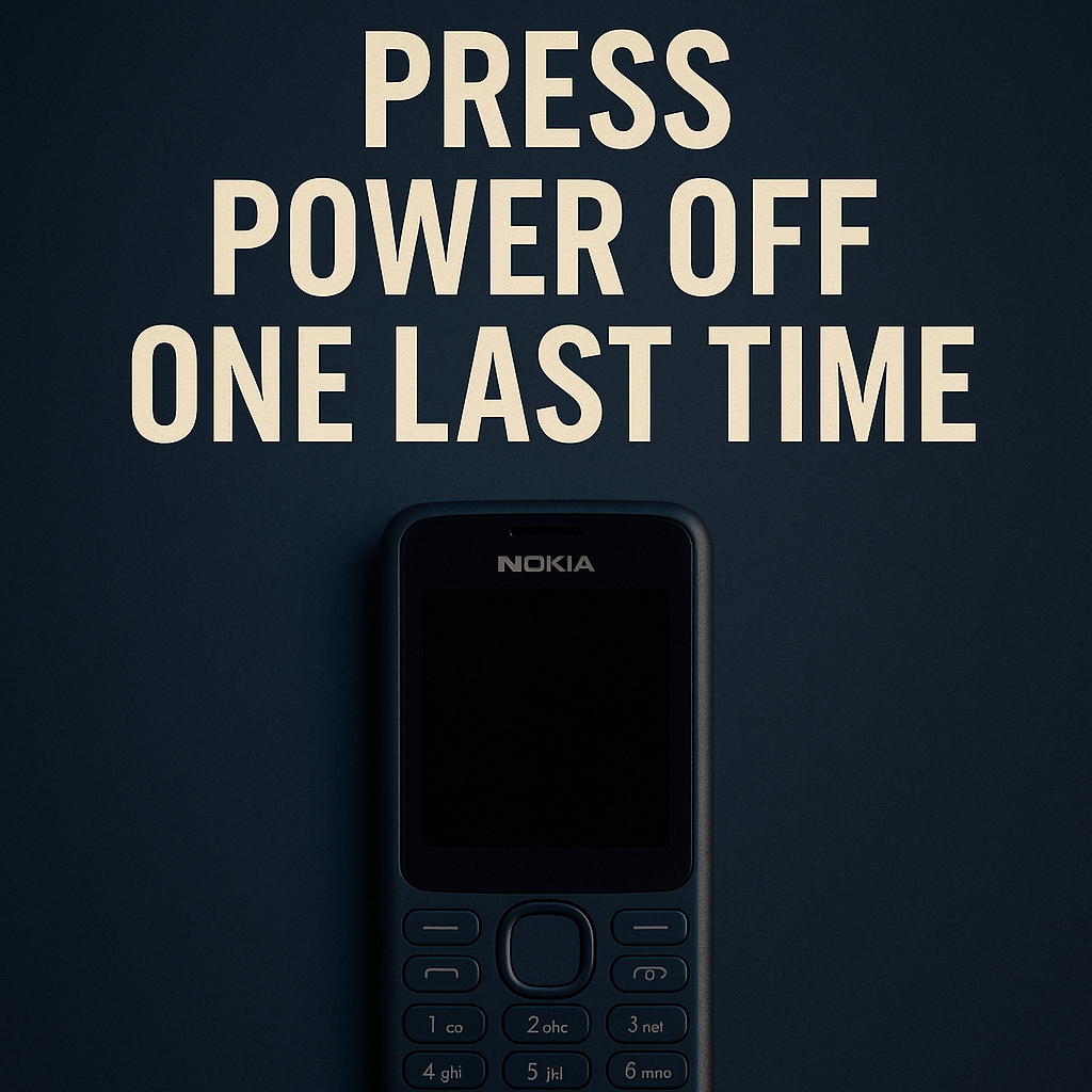 A silent 36-second short film about digital noise, modern life, and the quiet freedom that arrives when we press the power off button one last time.